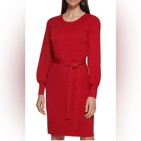 Calvin Klein metallic midi sweaterdress - Picture 1 of 2